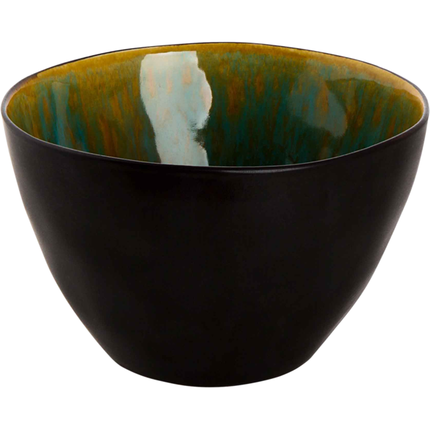 Bowl Palmer Lotus 15 cm 1 l Turquoise Black Stoneware 1 stuk(s)